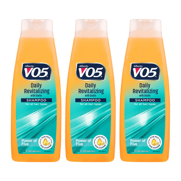 Alberto VO5 Daily Revitalizing w/ Biotin Shampoo, 12.5 oz. (370ml) (Pack of 3)