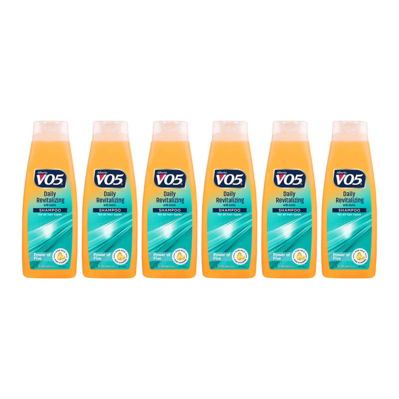 Alberto VO5 Daily Revitalizing w/ Biotin Shampoo, 12.5 oz. (370ml) (Pack of 6)