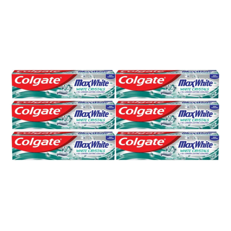 Colgate MaxWhite Whitening Crystals Mint Gel Toothpaste, 100ml 137g (Pack of 6)