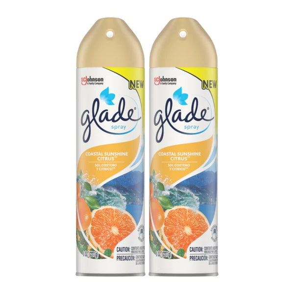 Glade Spray Coastal Sunshine Citrus Air Freshener, 8 oz (Pack of 2)