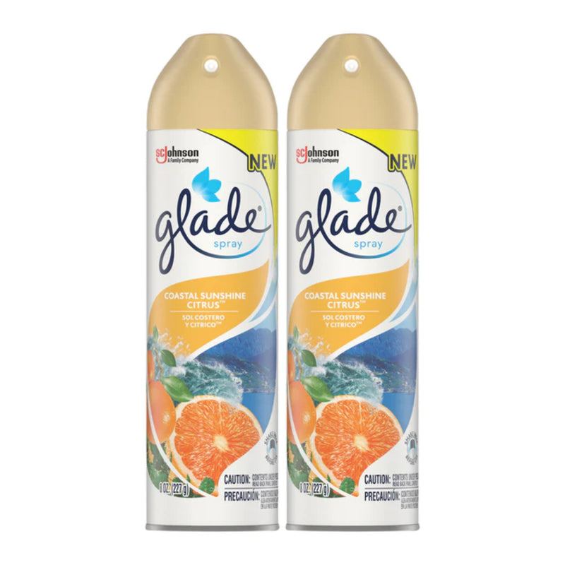 Glade Spray Coastal Sunshine Citrus Air Freshener, 8 oz (Pack of 2)