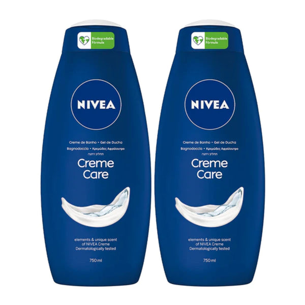 Nivea Creme Care With Elements & Unique Scent Body Wash, 750ml (Pack of 2)