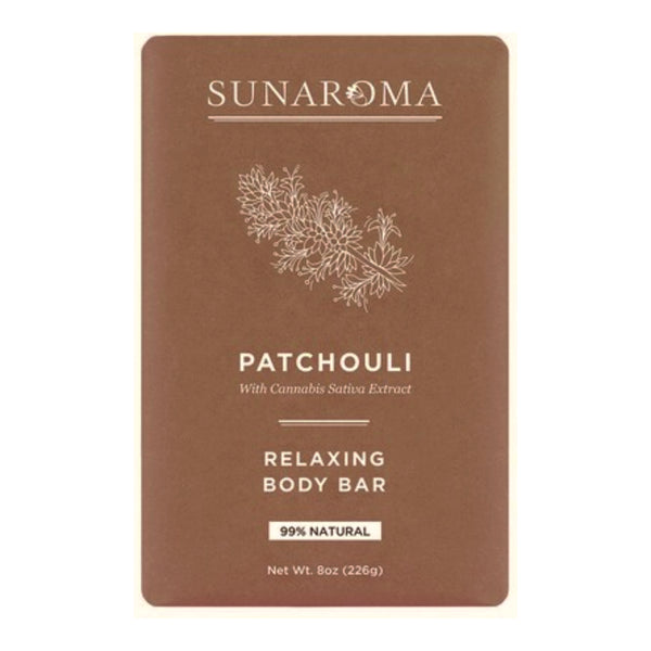 Sunaroma Relaxing Body Bar Patchouli w/ Cannabis Sativa Extract 8oz