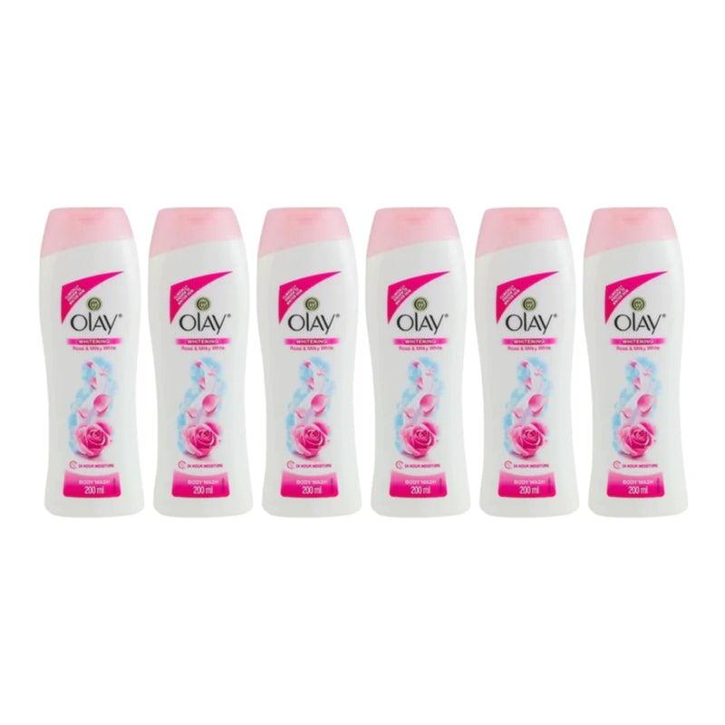 Olay Refreshing Rose & Milky White Body Wash, 200ml (Pack of 6)