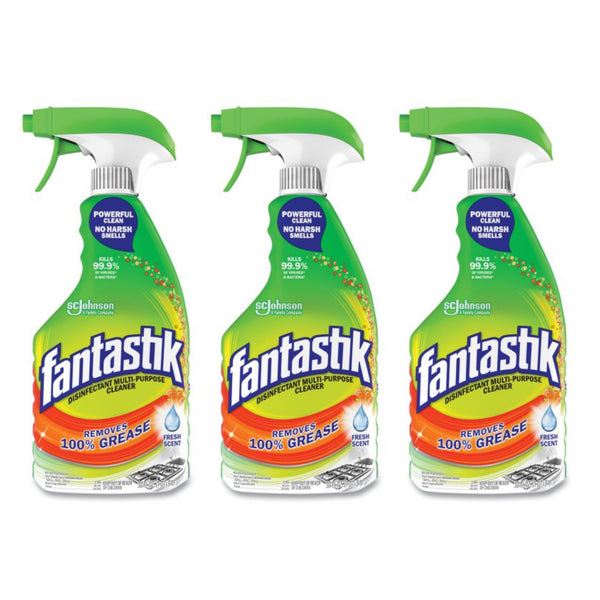 Fantastik Disinfectant Multi-Purpose Cleaner - Fresh Scent, 32 oz (Pack of 3)