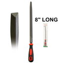 8-Inch 8" Triangular Steel File with Ergonomic Handle