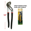 10" Tongue & Groove Pliers - Drop Forged Steel - Sure Grip Handle