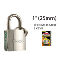 1 inch 1" Chrome Plated Padlock with 3 Keys (25mm)