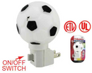 5 Watt Soccer Shaped Night Light - On/Off Switch - UL Listed