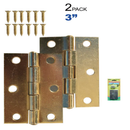 2 Pack 3 Inch 3" Butt Hinges with Screws