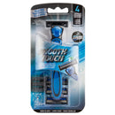 1 Razor + 4 Cartridges x Smooth Touch Triple Nano Blade Lubricated Razors (Blue)