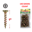 1 inch Chipboard Screws Phillips Head Yellow Zinc Finish (140 Grams)