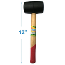 12-Inch 12" Large Rubber Mallet with Wooden Handle