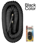 15' Black Telephone Coil Cord