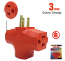 3 Outlet Grounding Adapter - UL Listed