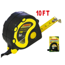 10-Foot Tape Measure with Locking Blade and Rubber Grip