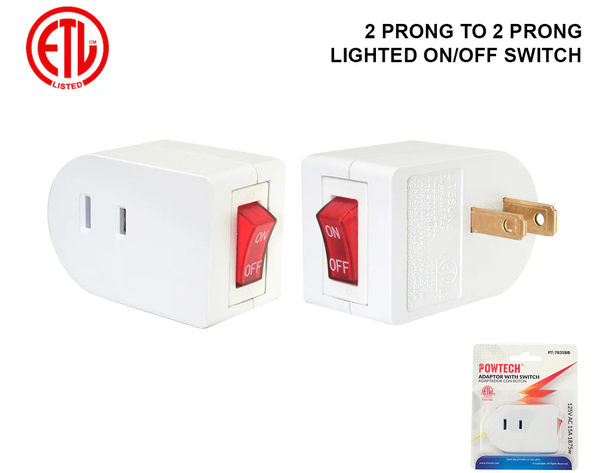 Electrical Adapter with On/Off Lighted Switch (125V 15A 1875W)