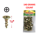 1/2 inch Chipboard Screws Phillips Head Yellow Zinc Finish (140 Grams)
