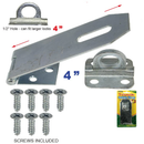 4 Inch 4" Steel Security Hasp with Screws