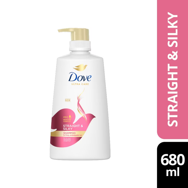 Dove Ultra Care Straight & Silky Shampoo for Frizzy, 23oz (680ml)