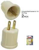 Bulb Socket Adapter For Electrical Outlet (2 Pack)
