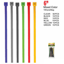 100 Count 6 Inch 6" Colored Cable Zip Ties for Wire Management