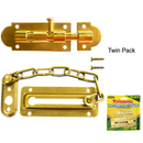 Twin Pack Door Guard and Barrel Bolt Security Set