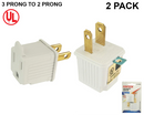 Grounding Adapter 125V AC 15A 1875W - UL Listed (2 Pack)