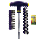 22 Piece Screwdriver and Socket Set with T Handle