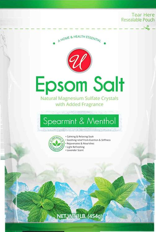 Spearmint & Menthol Epsom Salt, Natural Magnesium Sulfate, 1lb