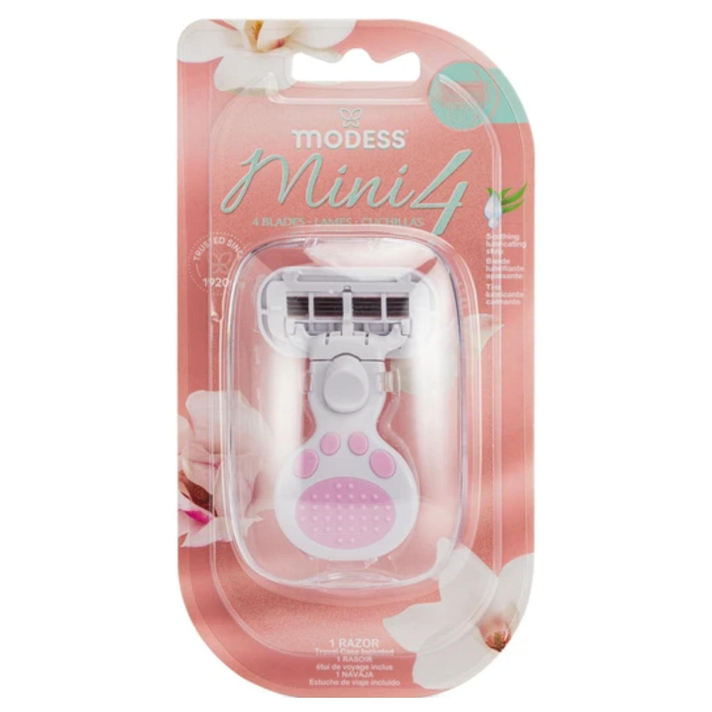Modess Mini 4 Modess Mini 4 Blade Travel Disposable Razor + Travel Case (Pink ...