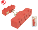 3 Outlet Heavy Duty Grounding Adapter 125V AC 15A 1875W - UL Listed