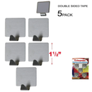 5 Pack 1 1/2 inch 1.5" Stainless Steel Adhesive Wall Hooks