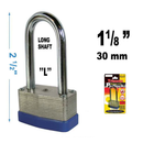 2 1/2" (30mm) Long Shackle Laminated Steel Padlock