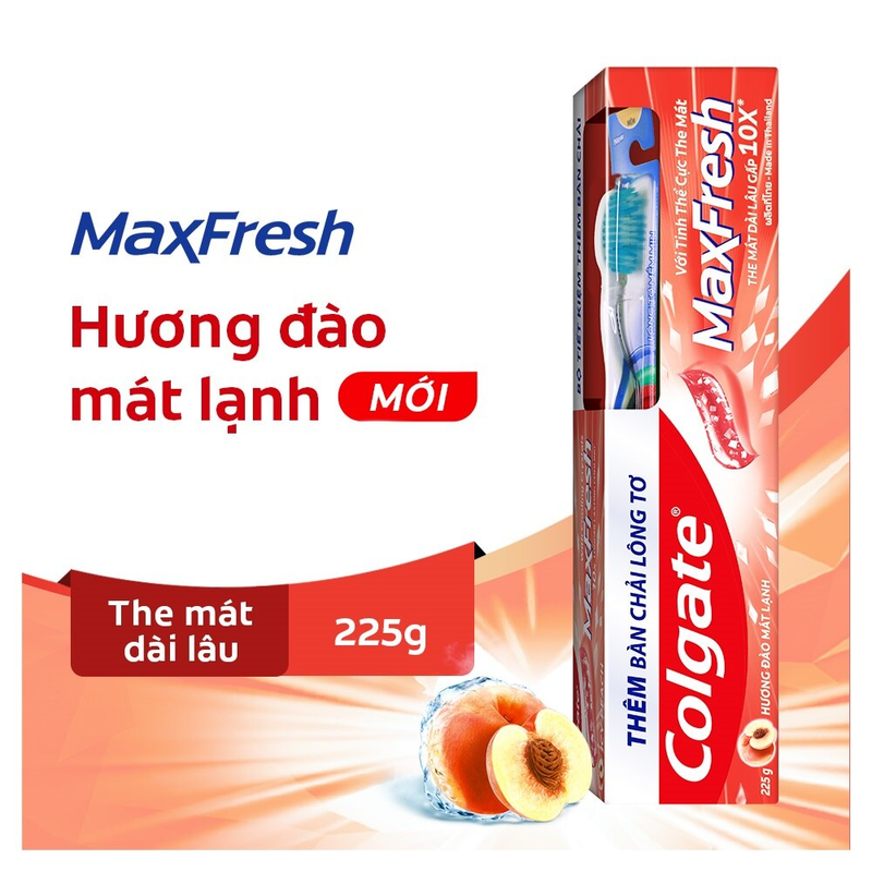 Colgate MaxFresh Icy Peach Toothpaste, 8.0oz (225g) (Pack of 2)