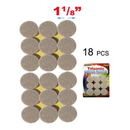 1 1/8" Inch Round Furniture Felt Pads 18 Pack Floor Protectors