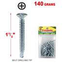 1-1/2 inch Self Drilling Metal Screws Phillips Head (140 Grams)