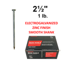 1 lb 2 1/2 inch Zinc Finish Box Nails for Woodworking and Repairs