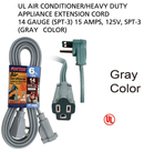 6' Foot 14 Gauge 3-Prong Heavy Duty Appliance Extension Cord - UL Certified