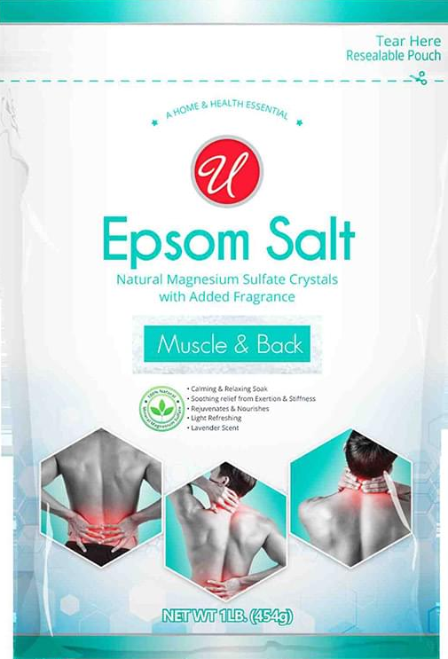 Muscle & Back Epsom Salt, Natural Magnesium Sulfate Crystals, 1lb