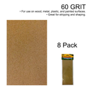 8-Pack 60 Grit All Purpose Sandpaper Sheets (4.5" x 11")