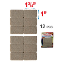 1.75 Inch x 1 Inch Rectangle Furniture Felt Pads 12 Pack
