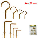 80 Piece Mounting Hook Assortment Kit for Hanging and Storage