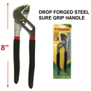 8" Tongue & Groove Pliers - Drop Forged Steel - Sure Grip Handle