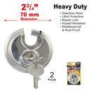 2 3/4" (70mm) Stainless Steel Disc Padlock