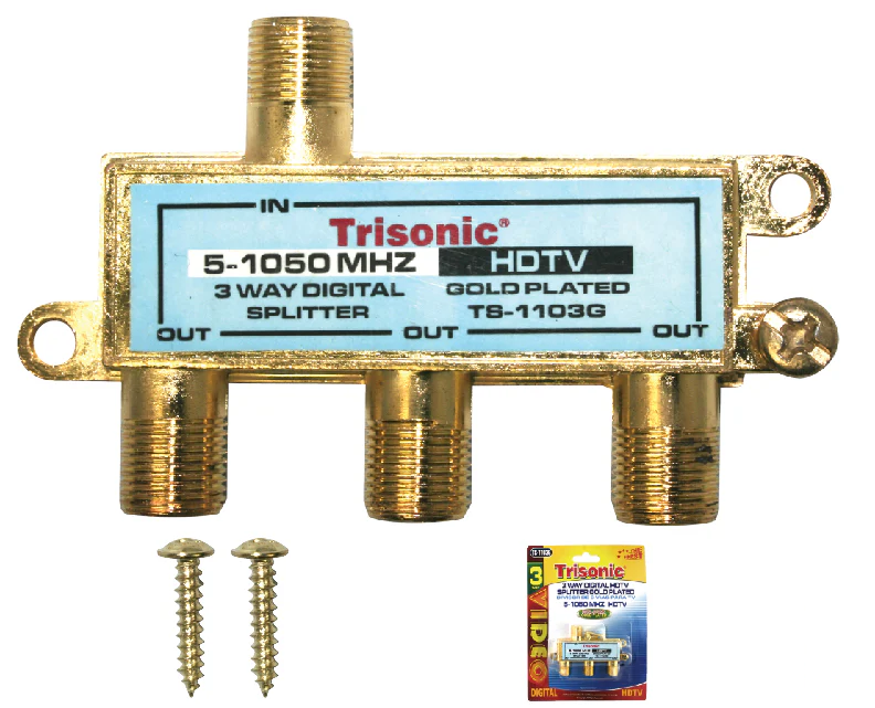 3-Way Gold Plated Digital HDTV Splitter (5-1050 MHz HDTV) – MarketCOL