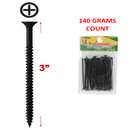 3 inch Drywall Screws Phillips Head Black Finish (140 Grams)
