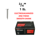 1 lb 3/4 inch Zinc Finish Box Nails for Woodworking and Repairs