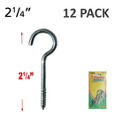 12 Pack 2-1/4 inch Screw-In Utility Hooks