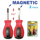 2-Pack Magnetic Stubby Screwdriver Set – Phillips & Flat Head